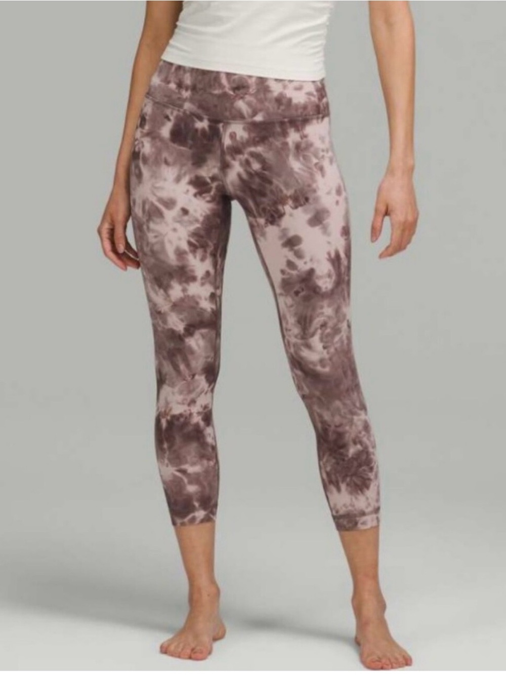 Mauve Pink Women’s Tie-Dye High-Rise Capri Leggings - Lululemon Align